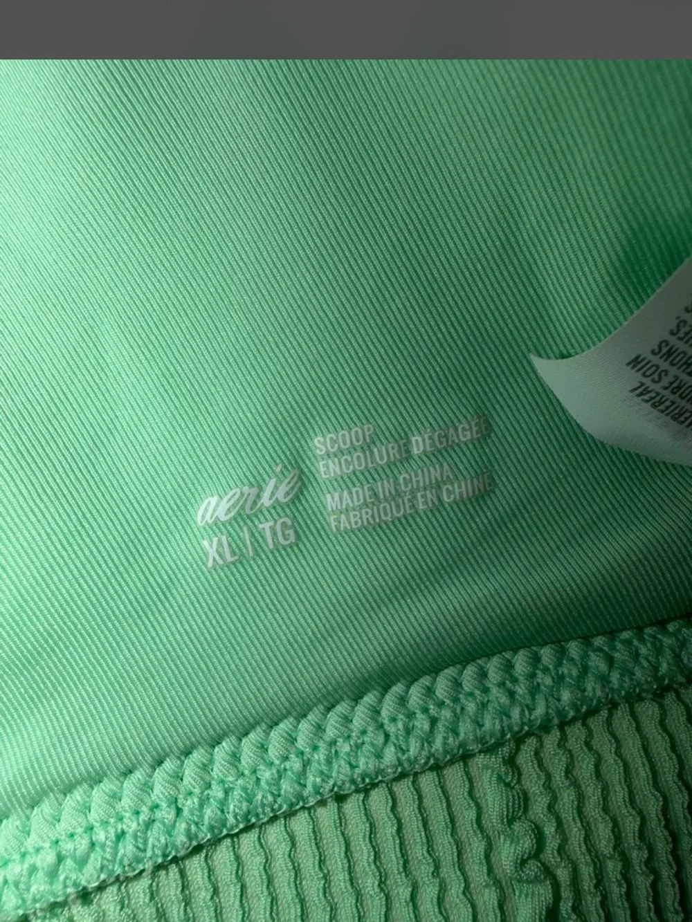 aerie Mint Ribbed High-Cut Bikini Bottom